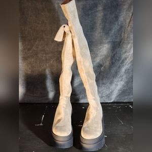 Free People suede over the knee platform boots